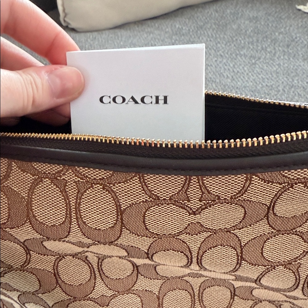 Coach Signature Tan and Brown Shoulder Bag - Picture 8 of 8